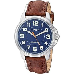 Timex Mannen Quartz Horloge T40091, Bruin/Blauw, 40 mm, Expeditie