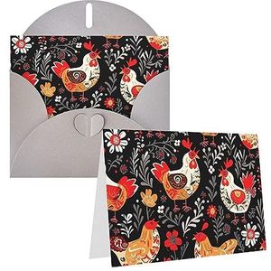 STVYUKL Leuke Haan Kippen Lege Wenskaart Met Enveloppen Dank U Kaarten Note Kaarten 4 ''X 6'' Alle Gelegenheidskaarten Grijs Voor Kerstvakantie Verjaardag Afstuderen Verjaardagen