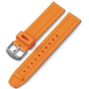 Timex 20 mm siliconen snelsluiting band - oranje met zilverkleurige gesp