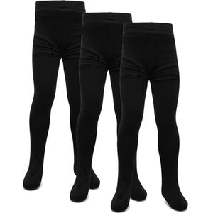 A2Z 4 Kids Premium Meisjes Fleece Gevoerd Thermisch Panty's Pack Van 3 - Thermal Tights Black 3 Pack 5-6