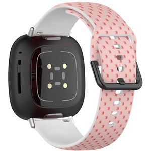 Sportbandje compatibel met Fitbit Sense / Sense 2 / Versa 4 / Versa 3 (Red Crabs On), siliconen armband, accessoire