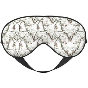 Witte Boom Camo Printing Dubbelzijdig Zacht Oogmasker Omkeerbaar Ontwerp, Verstelbaar voor Snug Fit, Blokkeert Licht Oogmasker