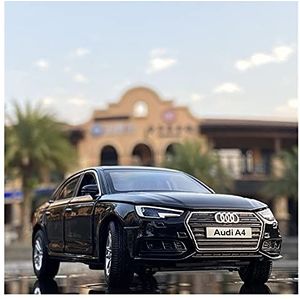 Schaal afgewerkte modelauto 1:32 Voor AUDI A4 Simulatie Diecast Auto Model Geluid En Licht Kinderen Speelgoed Voertuigen Kerstcadeau Miniatuurreplica-auto (Color : Black)