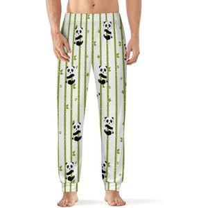 Panda And Bamboo Herenpyjama, zachte loungebroek met zak, slaapbroek, loungewear