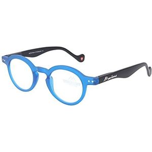 Kunststof leesbril MR69 van Montana Eyewear met hoogwaardig veerscharnier in blauw + 3,50 dpt
