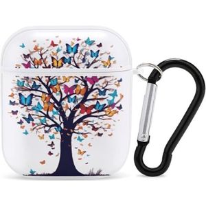 Vlinderboom Leuke Case Voor AirPods 2&1 Schokbestendige Beschermende Hoofdtelefoon Gevallen Cover Met Sleutelhanger Voor Mannen Vrouwen
