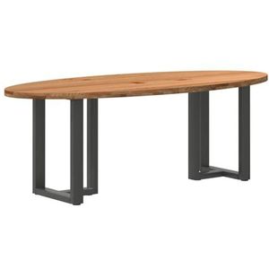 vidaXL Eettafel 220x100x74 cm ovaal massief eikenhout lichtbruin