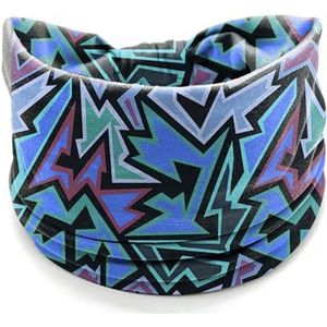 szutfidy Atletische Hoofdband Boho Afrikaans Patroon Vrouwen Zweetband Decoratieve Sneldrogende Chic Ademend Blauw