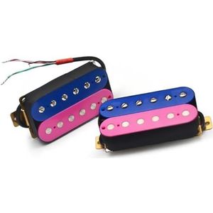 gitaar pick-ups Elektrische Gitaar Pickup Coil Spliting Pickup Humbucker Dual Coil Pickup 4 Geleid Kabel N-7.5K/B-15K Uitgang Blauw Paars (Color : Neck and Bridge)