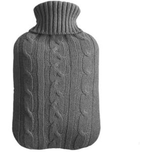 Warmwaterkruik 2000 ml grote warmwaterzak met deksel winter pluche schattige handwarmer herbruikbare zachte grote warmwaterzak warmte warm waterfles warmwaterzak (grijs)