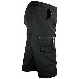 Look Now Heren 3/4 zomer shorts elastische taille cargo combat driekwart vakantie broek, Mm - Zwart, XL