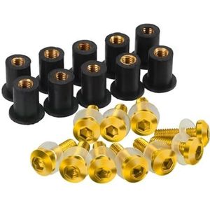 Windscherm Bouten Schroeven Voor CRF1000L 2016 2017-2022 5mm 10 STUKS Motorfiets Voorruit Bouten Moeren(Geel)