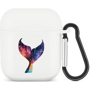 Glitter Zeemeerminnen Staart Leuke Case Voor AirPods 2&1 Schokbestendige Beschermende Hoofdtelefoon Gevallen Cover Met Sleutelhanger Voor Mannen Vrouwen