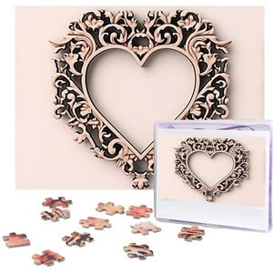 500 stuks puzzel voor volwassenen gepersonaliseerde foto puzzel hartvormige frame aangepaste houten puzzel voor familie, verjaardag, bruiloft, spel nachten geschenken, 51,8 cm x 38 cm