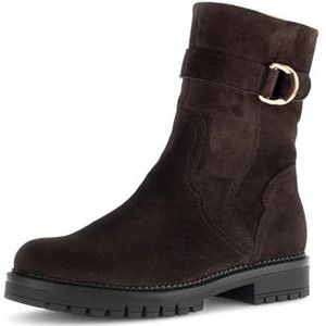 Gabor Bikerboots voor dames, comfortabele extra breedte (H), warme voering, English Brown 43, 41 EU Breed