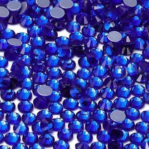 SS6-SS20 1440 stuks/zak hotfix glazen ronde strass steentjes trouwjurk decoratie kristal voor nail art diy accessoires-saffier-SS16(3.8-4.0mm)-1440 stuks