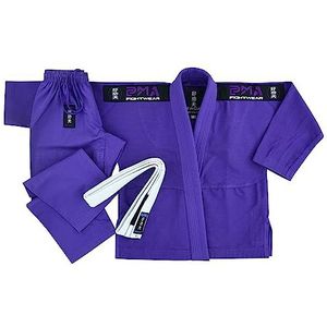 Playwell Pro Girls BJJ GI Jiu Jitsu Uniform Suit (wordt geleverd met gratis kinderen Ju Jitsu witte riem) - paars (M000)