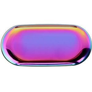Scandinavische stijl roestvrij stalen opbergbak handdoek cosmetica sieraden fruit taartplateau voor kantoor thuis bureau (S-rood)