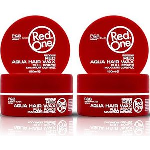 RedOne Aquatic Styling Wax, rood, 150 ml, randcontrole, haargelwas, ultra-duurzaam, aardbeiengeur, maximale controle, 2 stuks