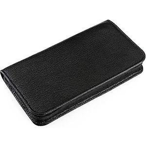 Manicure-etui ""Pan"" zwart leeg, gemaakt van echt leer - Uit te rusten met een nagelschaar, vijlen, pincet etc.