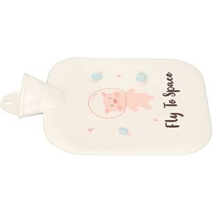 Warmwaterkruik, 1300ml Cartoon Warmwaterkruik Verdikte Lekvrije Cartoon Warmwaterzak Om Spierpijn Te Verlichten (Wit)