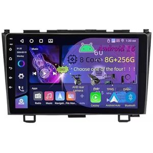9 Inch 2 Din Android 15 Autoradio voor Honda CR-V 3 RE CRV 2006-2011 met CarPlay AHD Omgekeerd beeld Bediening op het stuur Bluetooth GPS navigatie FM Radio WiFi(C1 2+32G)