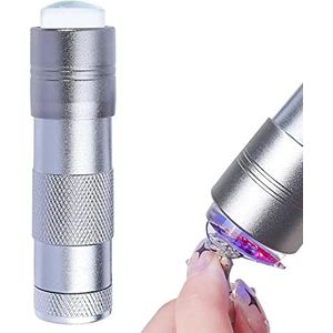 BAQI Mini Flash Light Nail Droger, Handheld Nail Art UV Press Light, UV Lamp met Jelly Siliconen Stamper Hoofd, Nail Art Stempel Polish Print Sneldrogende Lamp voor thuis en Salon Gebruik