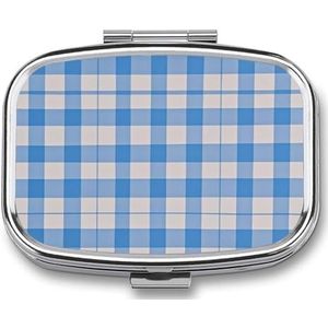 Blauwe en witte pillendoos pillendoosje schattige pillenorganisator pilhouder medicijnpillenorganisator pillencontainer dagelijkse pillenorganisator kleine pillendoos pillendoosje voor portemonnee zak