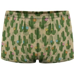Cactus Patroon Heren Boxer Slips Sexy Shorts Mesh Boxers Ondergoed Ademend Onderbroek Thong