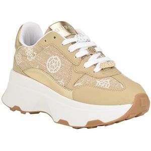 GUESS Dames Calebb Sneaker, Beige Multi 103, 5 UK, Beige Multi 103, 38 EU