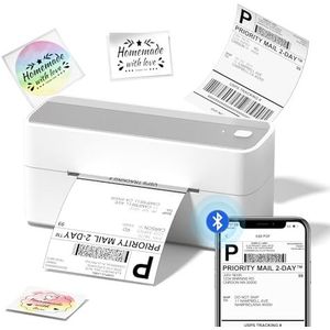 Omezizy Bluetooth thermische labelprinter, verzendlabelprinter, draadloze thermische printer voor verzendlabels, labelprinter voor verzendpakketten - compatibel met USPS, Shopify, Amazon, Etsy, Ebay