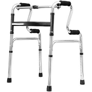 KRXSOBNV, Ouderen, ss Lichtgewicht stalen buis Opklapbaar met vier wielen en gevoerde zitting Draagmand Loophulpmiddel Verlang naar ，Looprek(Grey)