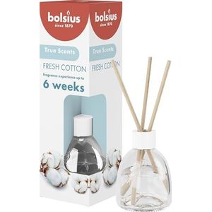 Bolsius True Scents - Geurstokjes - Fresh Cotton - 6 stuks - Voordeelverpakking - 60ml