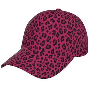 FUkker Baseballpet, zonnehoed sportpet casual papa-hoeden truckerhoeden snapback hoeden, liefde luipaardprint in felroze, zoals afgebeeld, one size
