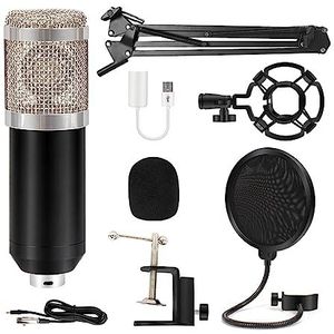 Geluidskaartset, Condensatormicrofoon met ophanging, schaararm, cardioïde microfoon met V8-geluidskaart for het opnemen van zang(HDS7105 V22)