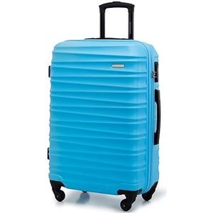 WITTCHEN GROOVE Line lijn | Cabinekoffer, universele koffer | Handbagage, kleine koffer | Harde koffers met ABS-behuizing | Telescopische handgreep, 2 wielen | 40 x 30 x 20 cm |Blauw