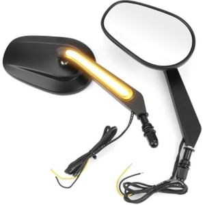 Motorfiets Zijspiegels Voor H&arley Voor Davidson Motorfiets Achteruitkijkspiegel Met Richtingaanwijzer Verstelbare Zijspiegel Achteruitkijkspiegel(Zwart)