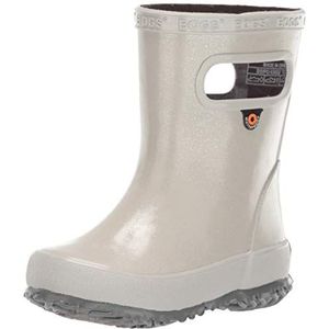 BOGS Unsisex Kids' Skipper Glitter Waterproof Rain Boots Silver - 72456K-040