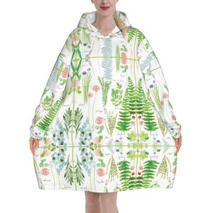 Lente Herb Garden Vrouwen Sherpa Sweatshirt Deken Verlengt Warm Gezellige Oversized Draagbare Pocket Hoodie Volwassenen