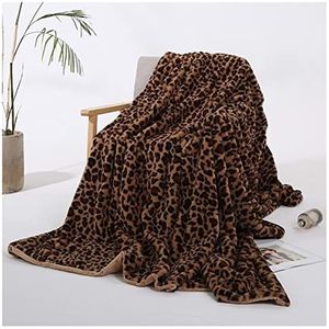 Elektrische dekens Gestreepte Fleece Dekens 130 * 160 cm/160 * 200 cm Elegant Luipaard Design Fuzzy Deken Camping dekens (Kleur: Type 4, Maat: 130x160cm)