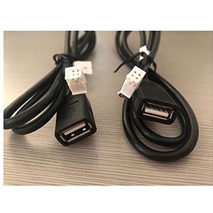 QiQi shop 4PIN + 6PIN-connector USB-kabel Fit voor Android Autoradio Stereo 1M USB-kabel USB-adapter