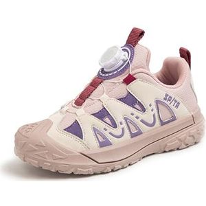 Outdoor Lichtgewicht Antislip Sneakers Kinderen Sport Schoenen Swivel Buckle Vetervrije Hardloopschoenen voor Jongens en Meisjes Crashproof Toe, roze, 33 EU