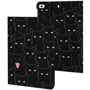 Zwarte kat hoesje compatibel voor ipad mini 1/2/3/4/5 (7.9 inch) slanke hoes beschermende tablet hoesjes stand cover