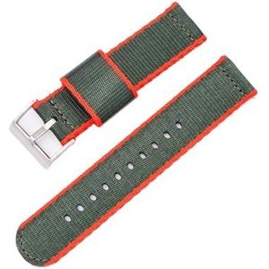 Quick release canvas nylon band vervangende band geschikt for Garmin Vivoactive 4 4s/Venu 2 2s / Forerunner 55 245 645 muziekpolsbandjes(Green Red,For Venu 2s)