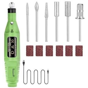 Vereenvoudigde elektrische nagelschuurmachine Pedicure manicure gereedschap Professionele nagelboormachine Geluidsarme snijders Nagelvijlset(Green-Set)