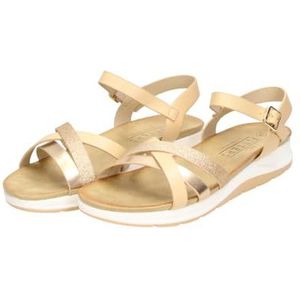 Fitters Tanja Damessandalen, modieuze schoenen, oversized, comfortabele sandalen, grote damesschoenen/damesschoenen in grote maten, tanja 42, 43, 44, 45, 46, rosé beige gecombineerd, 42 EU