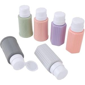 220ML Nageldispenser Pompfles, Herbruikbare Pers Manicure Schoon Watercontainer met 6 Flessen voor Nagelkunst
