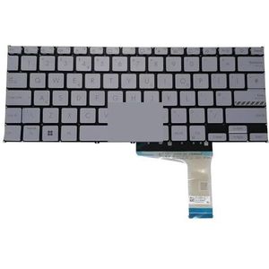 UK US Backlight Keyboard Engels voor Vivobook 14 X1402 X1402ZA X1402Z Laptop Backlit Keyboards zilveren toetsen(UK silver no light)