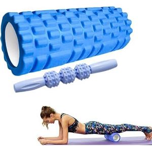Foam Roller en Bar Fasciarol - Schuimrubber rol - Fitness Massagerol voor Triggerpoint-Massage in Rug, Nek, Benen Tijdens de Fasciatraining met de Gymnastiekrol voor Mannen en Vrouwen