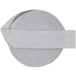 100 meter op rol 3/4"" 20 mm mat effen niet-glimmende vouw over elastische banden FOE spandex band haarband band jurk naaien - licht zilver - 50 meter